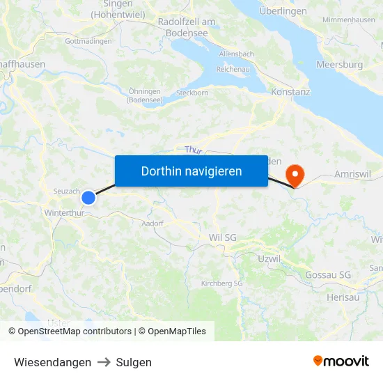 Wiesendangen to Sulgen map