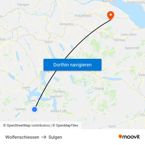 Wolfenschiessen to Sulgen map