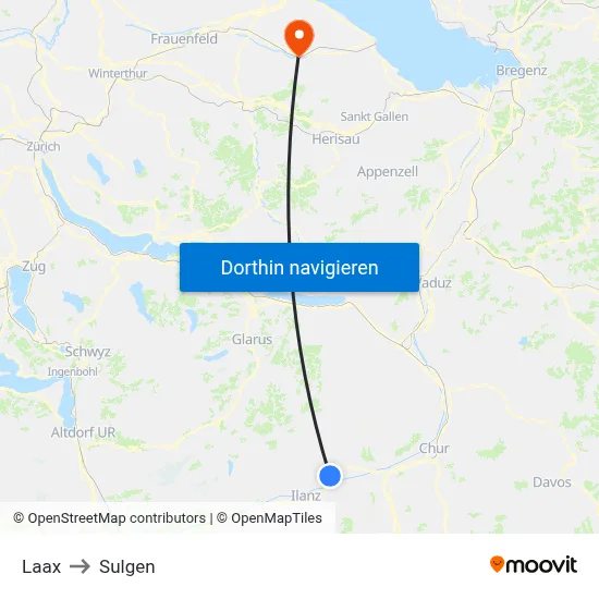 Laax to Sulgen map