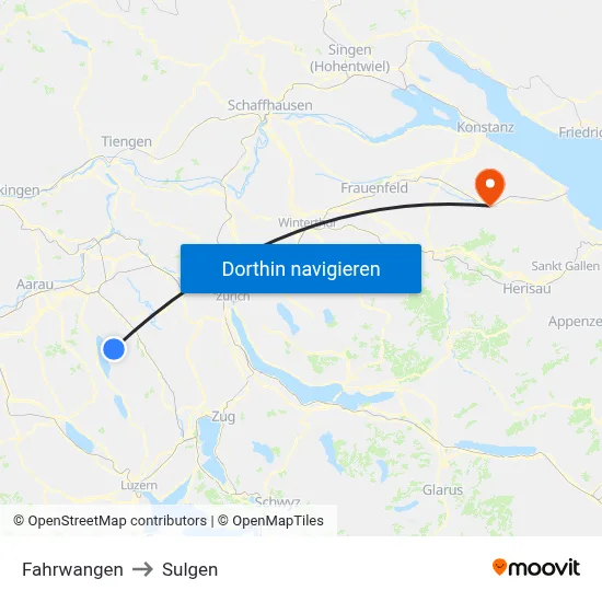 Fahrwangen to Sulgen map