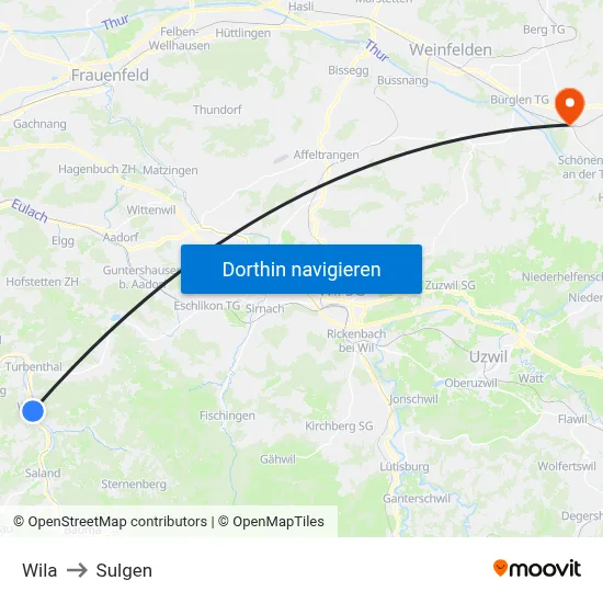 Wila to Sulgen map