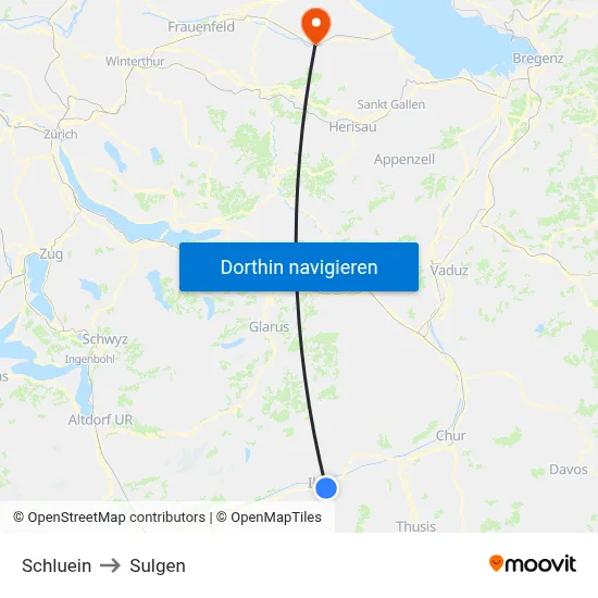Schluein to Sulgen map