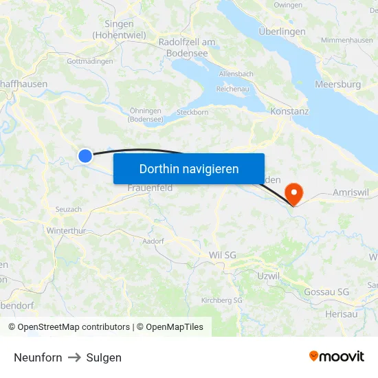 Neunforn to Sulgen map