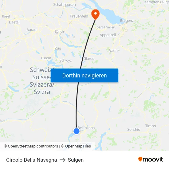 Circolo Della Navegna to Sulgen map