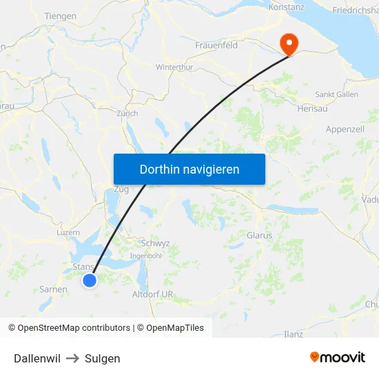 Dallenwil to Sulgen map