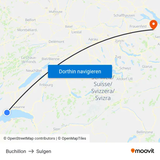 Buchillon to Sulgen map