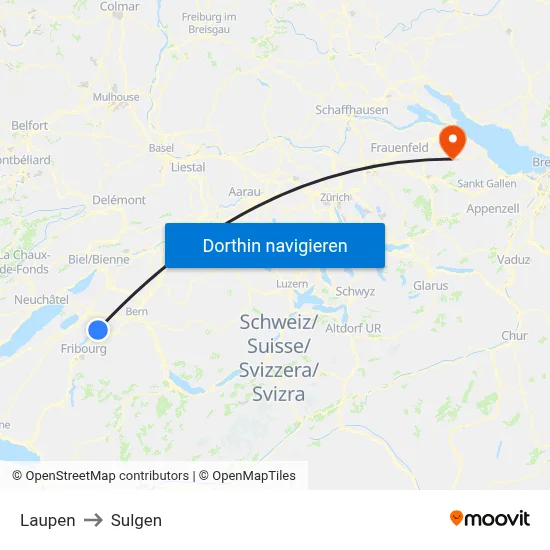 Laupen to Sulgen map