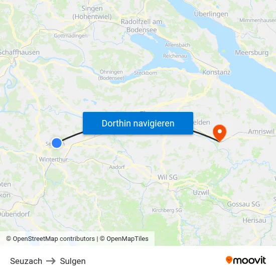 Seuzach to Sulgen map