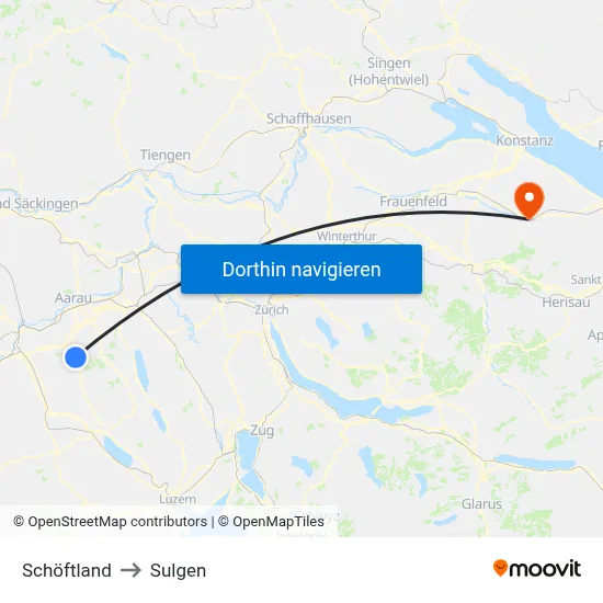 Schöftland to Sulgen map