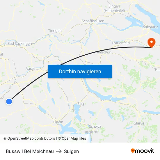 Busswil Bei Melchnau to Sulgen map