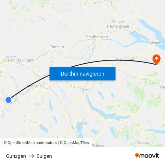 Gunzgen to Sulgen map