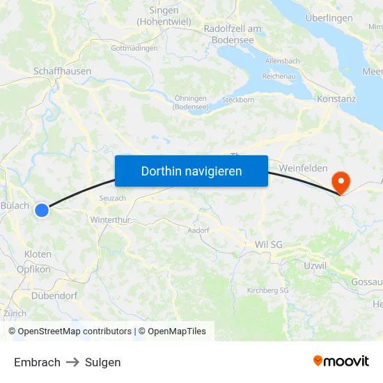 Embrach to Sulgen map