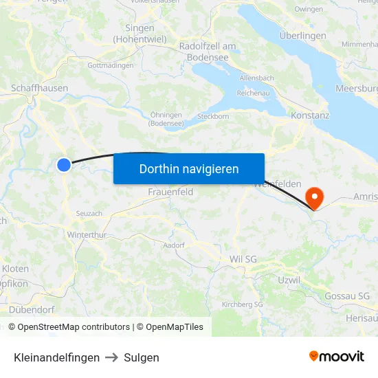 Kleinandelfingen to Sulgen map