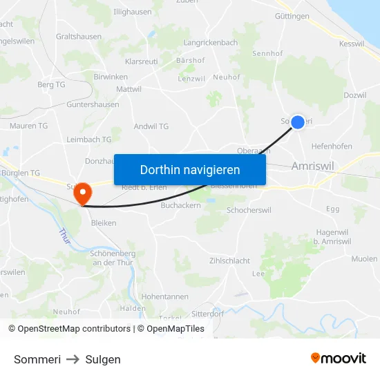 Sommeri to Sulgen map