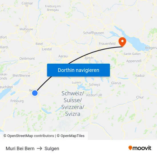 Muri Bei Bern to Sulgen map
