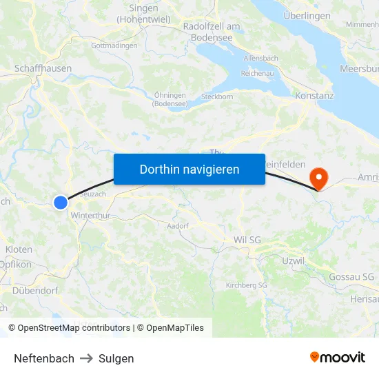 Neftenbach to Sulgen map