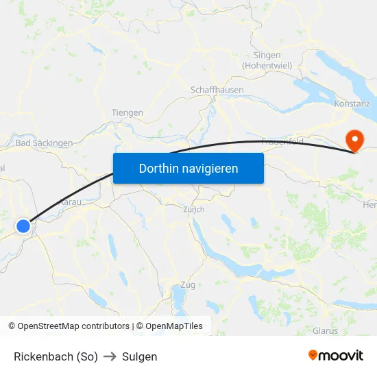 Rickenbach (So) to Sulgen map