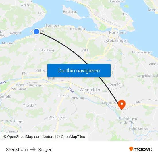 Steckborn to Sulgen map