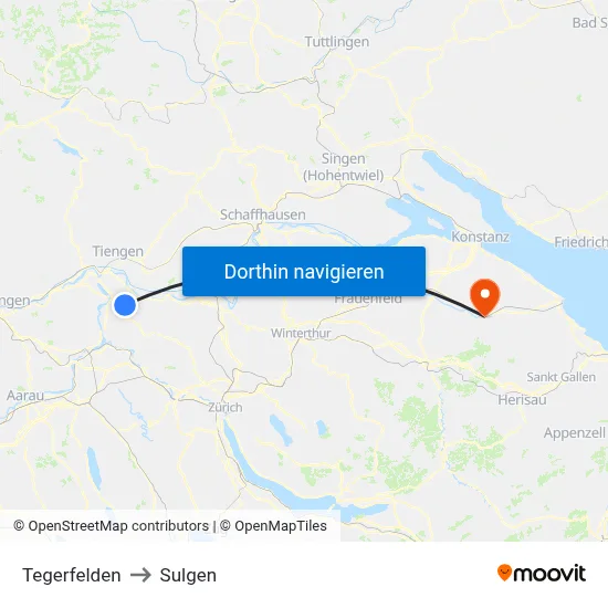 Tegerfelden to Sulgen map