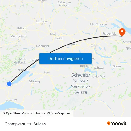 Champvent to Sulgen map