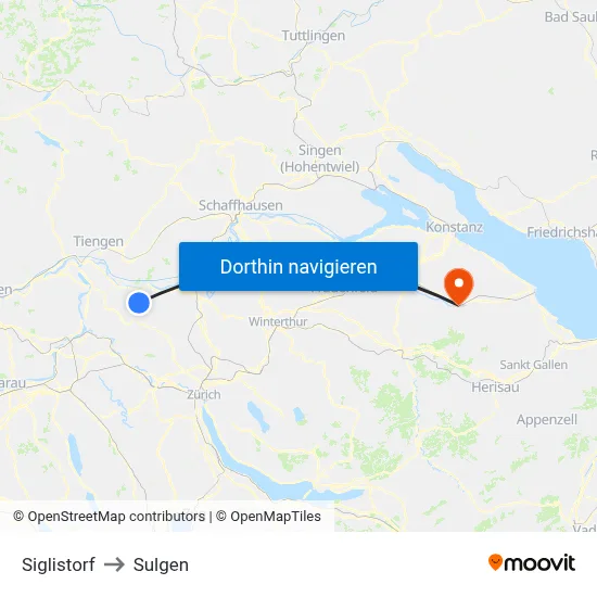 Siglistorf to Sulgen map