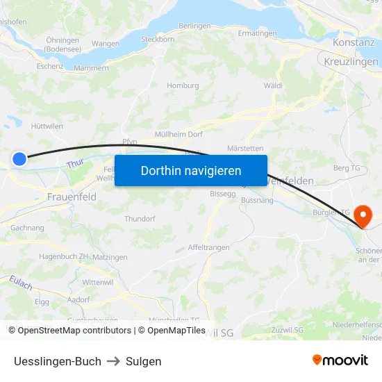 Uesslingen-Buch to Sulgen map