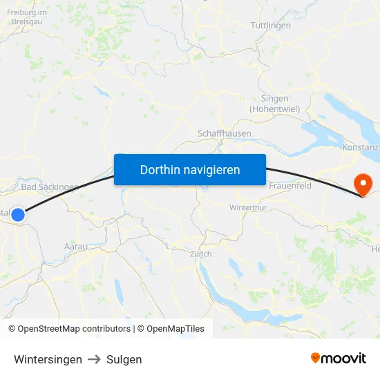 Wintersingen to Sulgen map