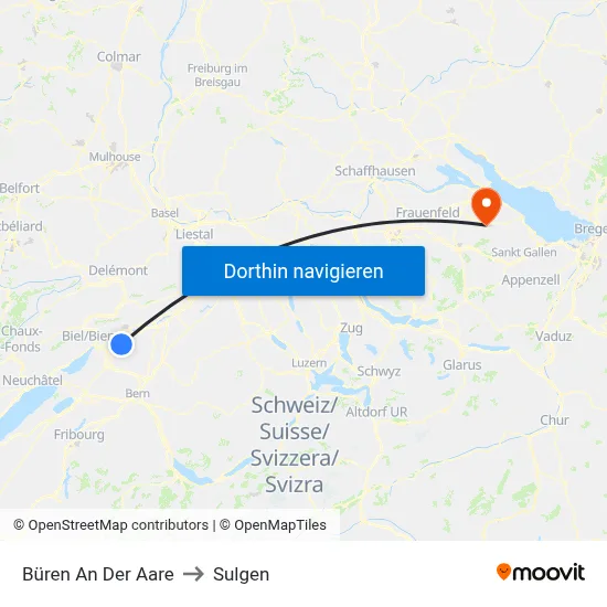 Büren An Der Aare to Sulgen map