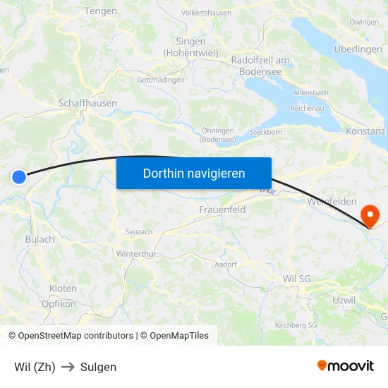 Wil (Zh) to Sulgen map