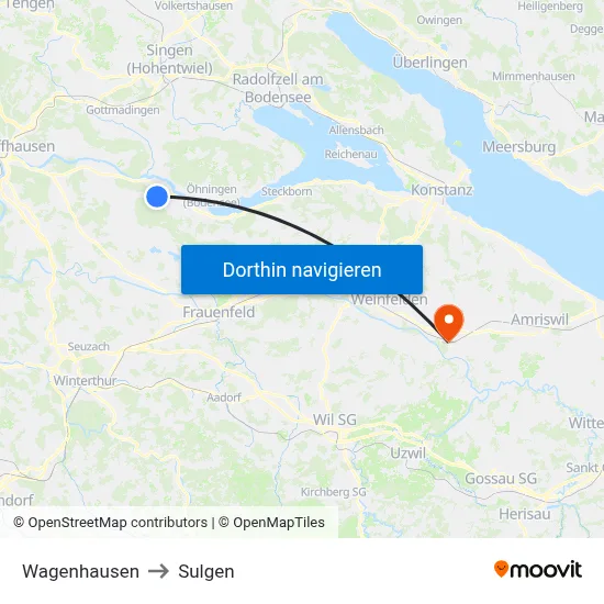 Wagenhausen to Sulgen map