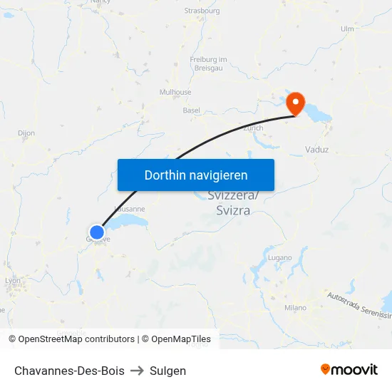 Chavannes-Des-Bois to Sulgen map