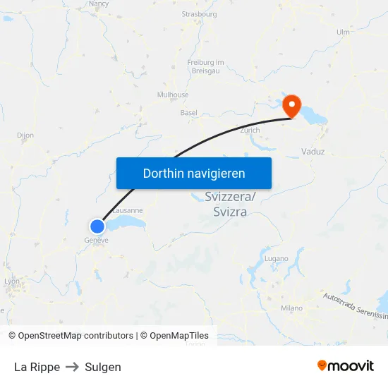 La Rippe to Sulgen map