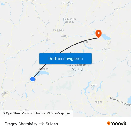 Pregny-Chambésy to Sulgen map