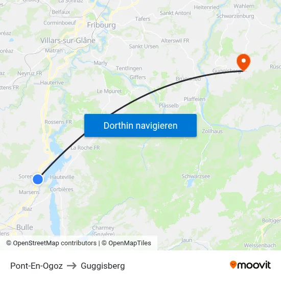 Pont-En-Ogoz to Guggisberg map