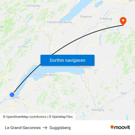 Le Grand-Saconnex to Guggisberg map