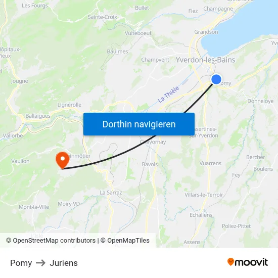 Pomy to Juriens map