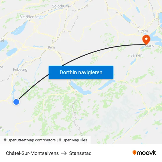 Châtel-Sur-Montsalvens to Stansstad map