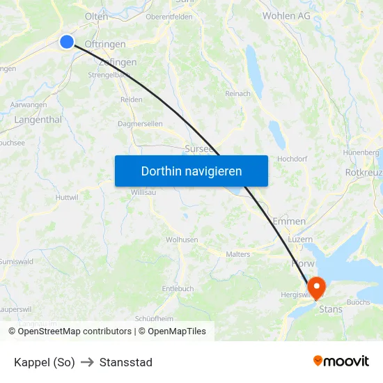 Kappel (So) to Stansstad map