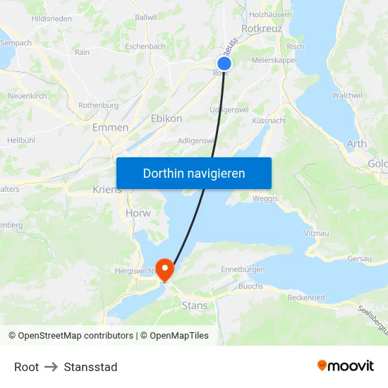 Root to Stansstad map