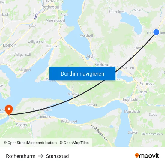 Rothenthurm to Stansstad map