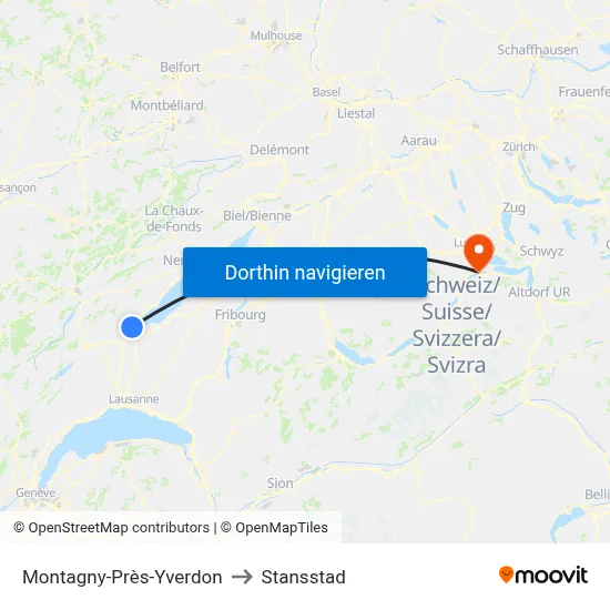 Montagny-Près-Yverdon to Stansstad map