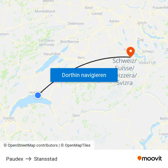 Paudex to Stansstad map