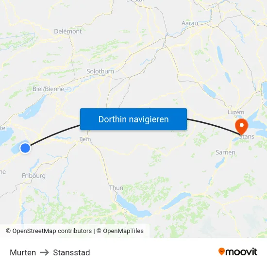 Murten to Stansstad map