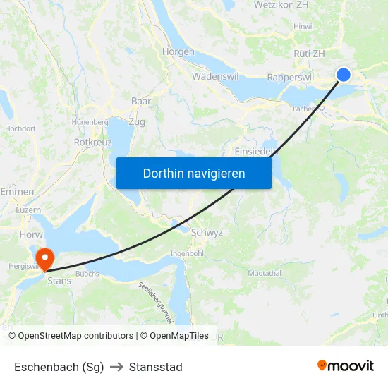 Eschenbach (Sg) to Stansstad map