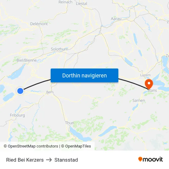Ried Bei Kerzers to Stansstad map