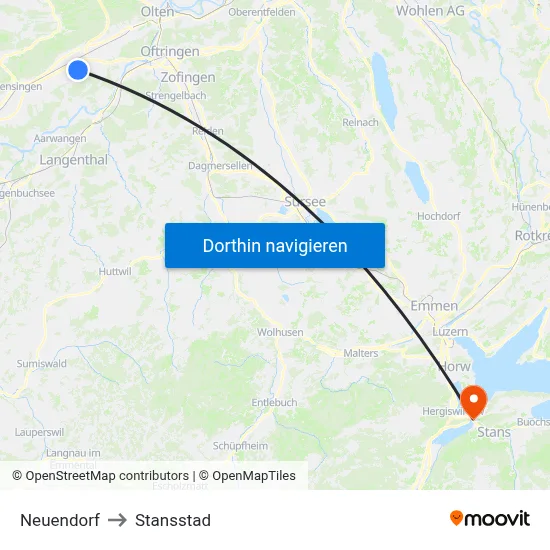 Neuendorf to Stansstad map