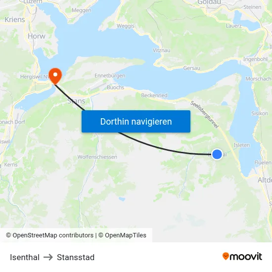 Isenthal to Stansstad map