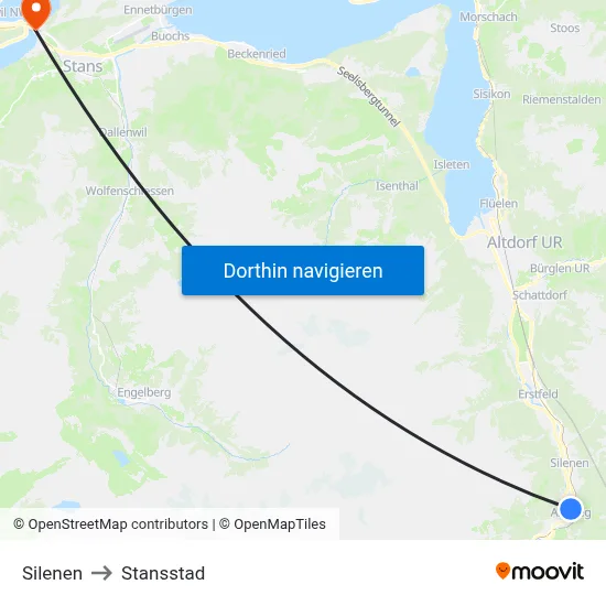 Silenen to Stansstad map