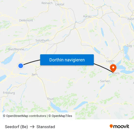 Seedorf (Be) to Stansstad map