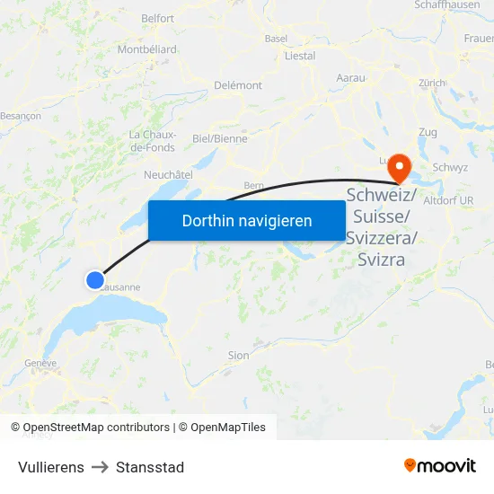 Vullierens to Stansstad map
